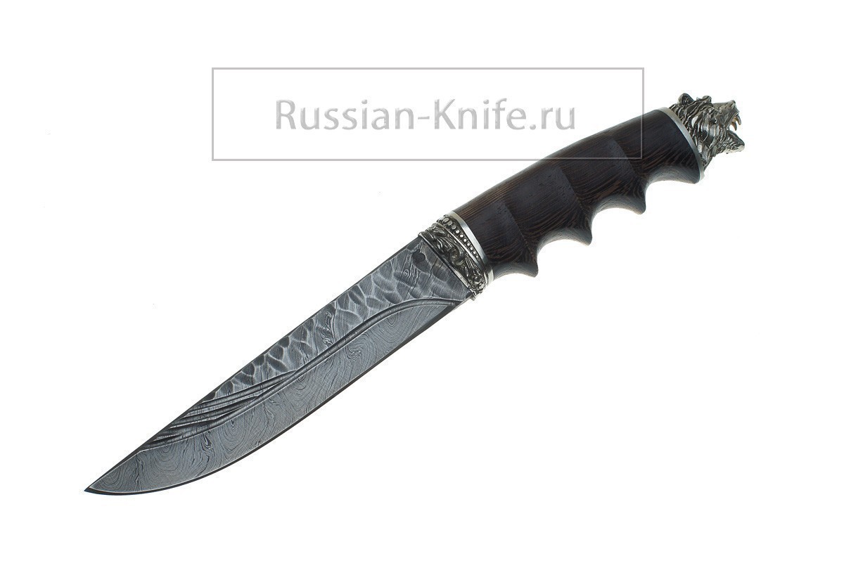 Нож Лань-2 (дамасская сталь - ручная ковка) - Ножи разделочные, дамаск .