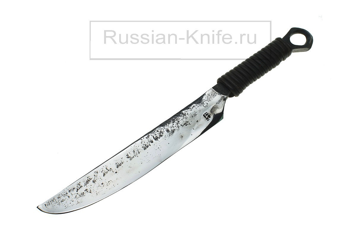 - Нож хозяйственный средний (сталь 65Г), кожаные ножны с кольцом ...
