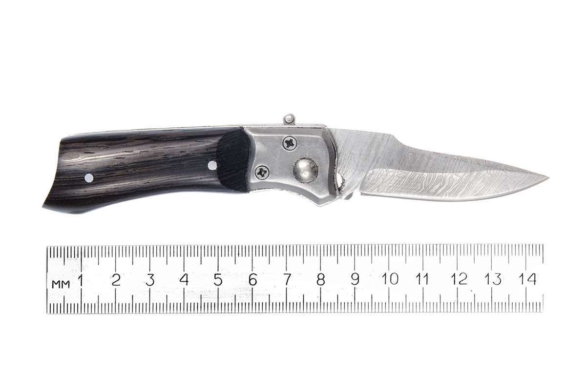 Нож складной "Откидной-1", малый, (дамасская сталь), А. Жбанов