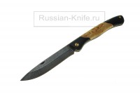 Нож складной Старожил, граб+карельская береза (дамасская сталь)