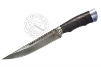 Нож Пластунский (дамасская сталь), кожа