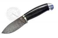 Нож Шкурник (дамасская сталь), кожа