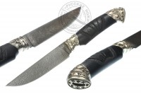 Нож "Лань-2" (дамасская сталь), граб, резьба, мельхиор