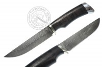 Нож "Лань" (дамасская сталь), кожа