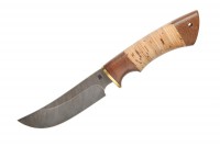 Нож Омуль (дамасская сталь), береста