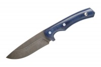 Нож Бобр (дамасская сталь), ц.м., микарта синяя