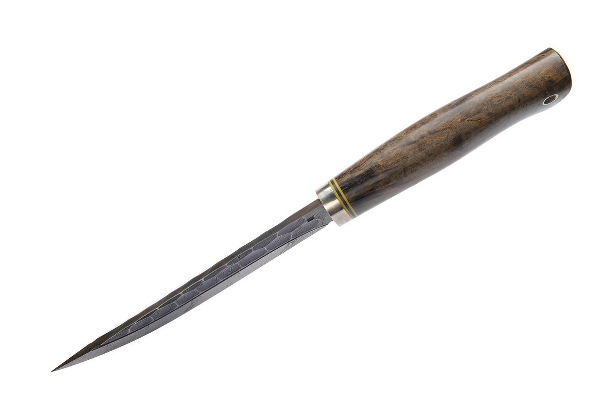 Нож Медведь (дамасская сталь, ручная ковка), стабилизированное дерево