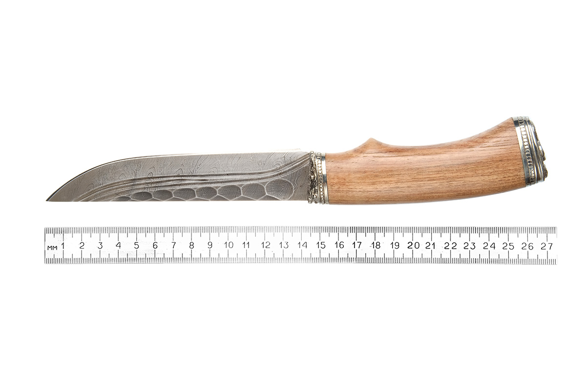 Нож Лань (дамасская сталь, ручная ковка), бубинга
