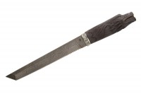 Нож Походный (дамасская сталь), граб, резьба