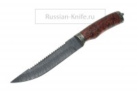 Нож Лань, пила (дамасская сталь), стабилизированная береза