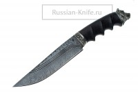 - Нож Медведь-5 (дамасская сталь, ручная ковка), голова медведя