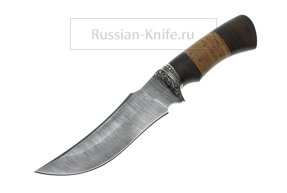 Нож "Восток"(дамасская сталь), рукоять - береста, венге