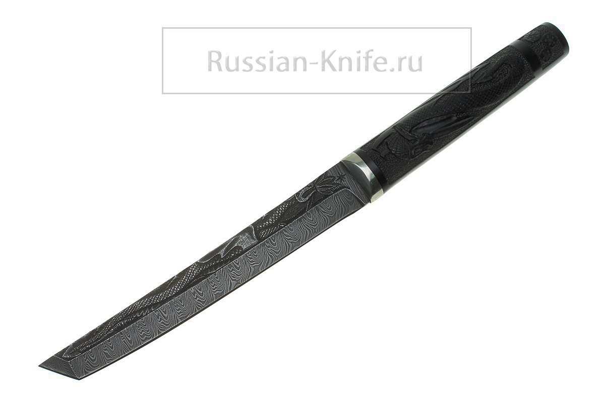 Фотография, картинка, Нож Самурай ( дамасская сталь), гравировка по клинку и рукояти