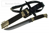 - Казачий нож Пластунский (дамасская сталь ) художественное литьё ножа и ножен