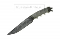 - Нож Медведь (дамасская сталь - ручная ковка), лосиный рог