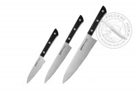 - Набор из 3 ножей SHR-0220B/K "SAMURA HARAKIRI", AUS-8, ABS пластик