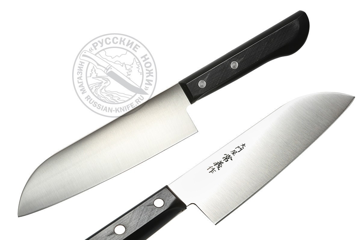 Фотография, картинка, Нож кухонный Сантоку 165/295, молибден-ванадиевая сталь, рукоять ABC пластик, DTY-01