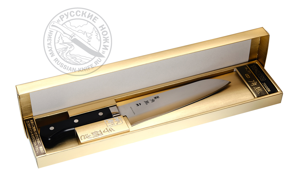 Нож кухонный Сантоку TU-9001, 170 мм, молибден-ванадиевая сталь, рукоять - древесина