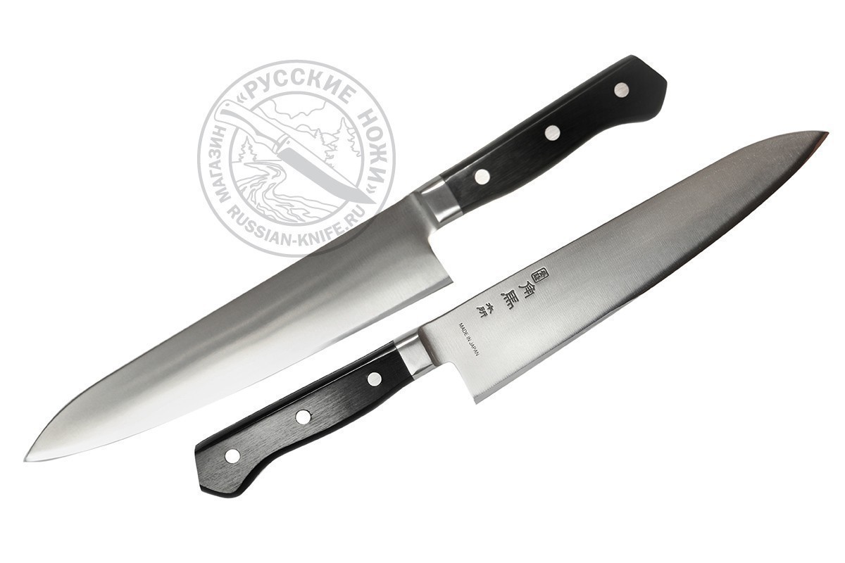 Нож кухонный Гюито TU-9004, 210 мм, молибден-ванадиевая сталь, рукоять - древесина