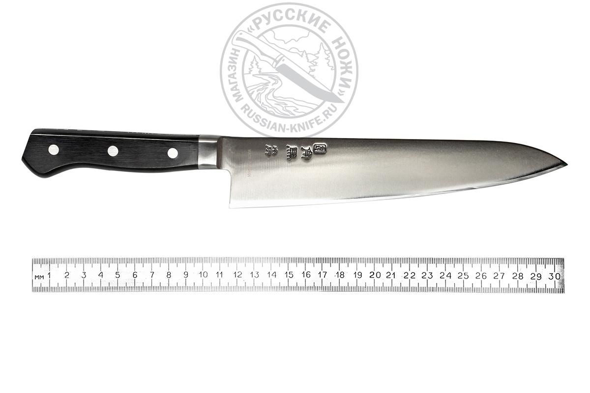 Нож кухонный Гюито TU-9004, 210 мм, молибден-ванадиевая сталь, рукоять - древесина