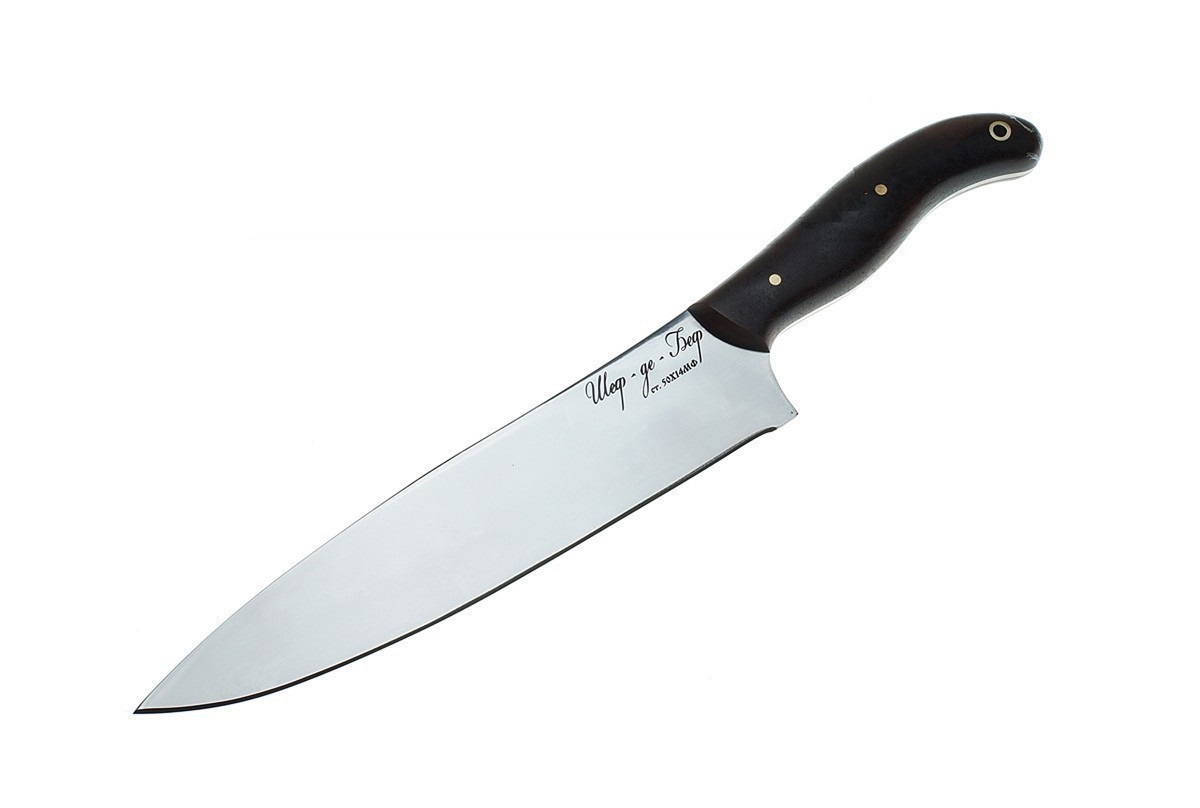 Поварской шеф-нож "Шеф де Беф" (сталь 50Х14 МФ), ц.м.