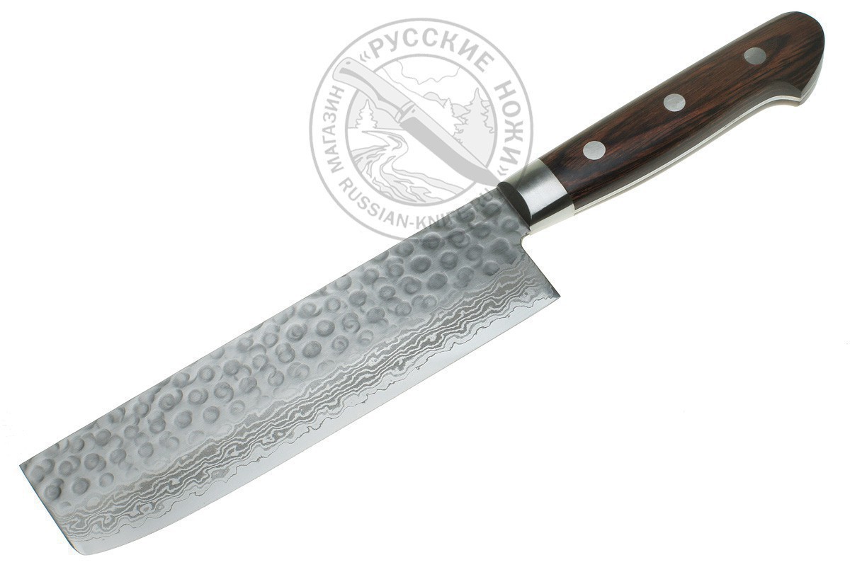 Нож кухонный Накири 07223 Sakai Takayuki (сталь Damascus 17 слоев, VG-10), 163 мм