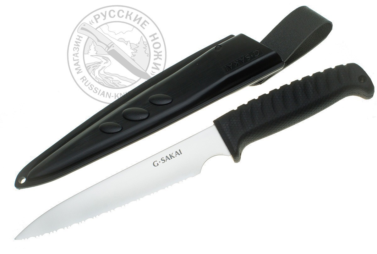 Нож походный  GS-10821, G.Sakai, (сталь 440С), серейтор