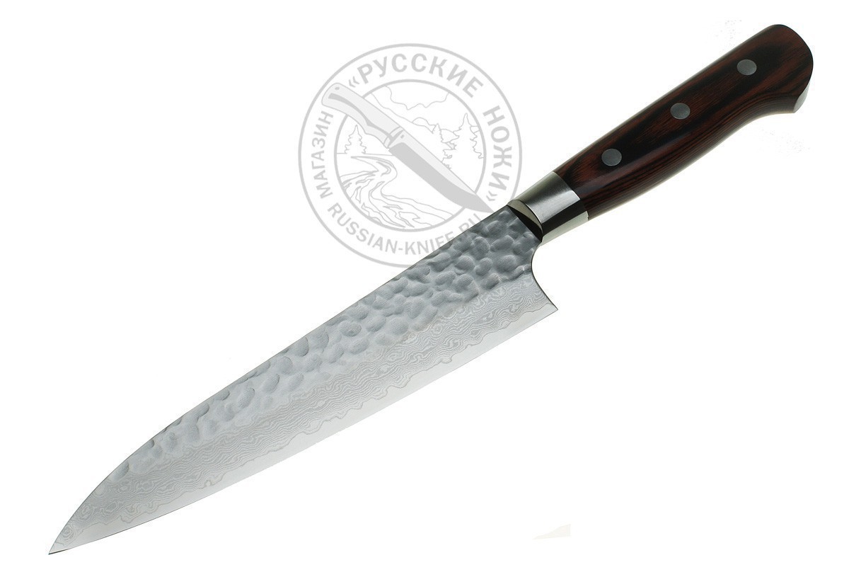 Фотография, картинка, Нож кухонный Шеф "Sakai Takayuki" 07394, (сталь Damascus 33 слоя, VG-10), 180 мм