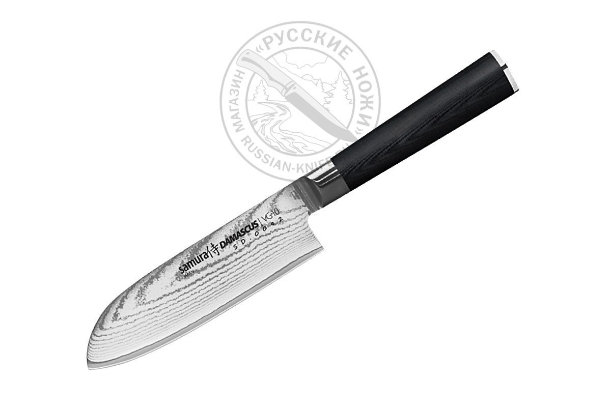 Нож кухонный SD-0092/G-10 "SAMURA DAMASCUS", Сантоку ,150 мм, G -10, дамасск 67 слоев