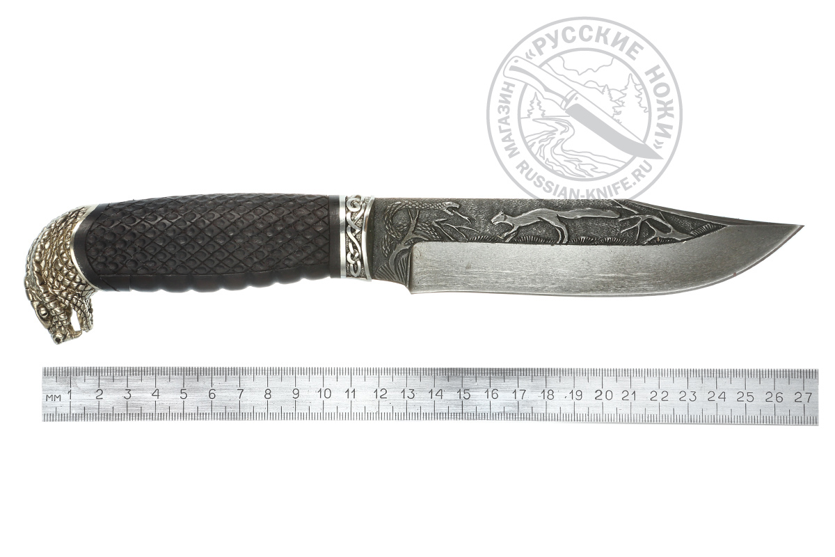 - Нож Фин-2 (сталь Х12МФ), граб, резьба, литьё змей
