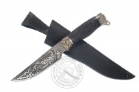 Нож Скорпион (Золотоискатель), дамасская сталь, травление, А.Жбанов