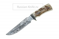 Дамасский нож Охотник, рог , А. Жбанов