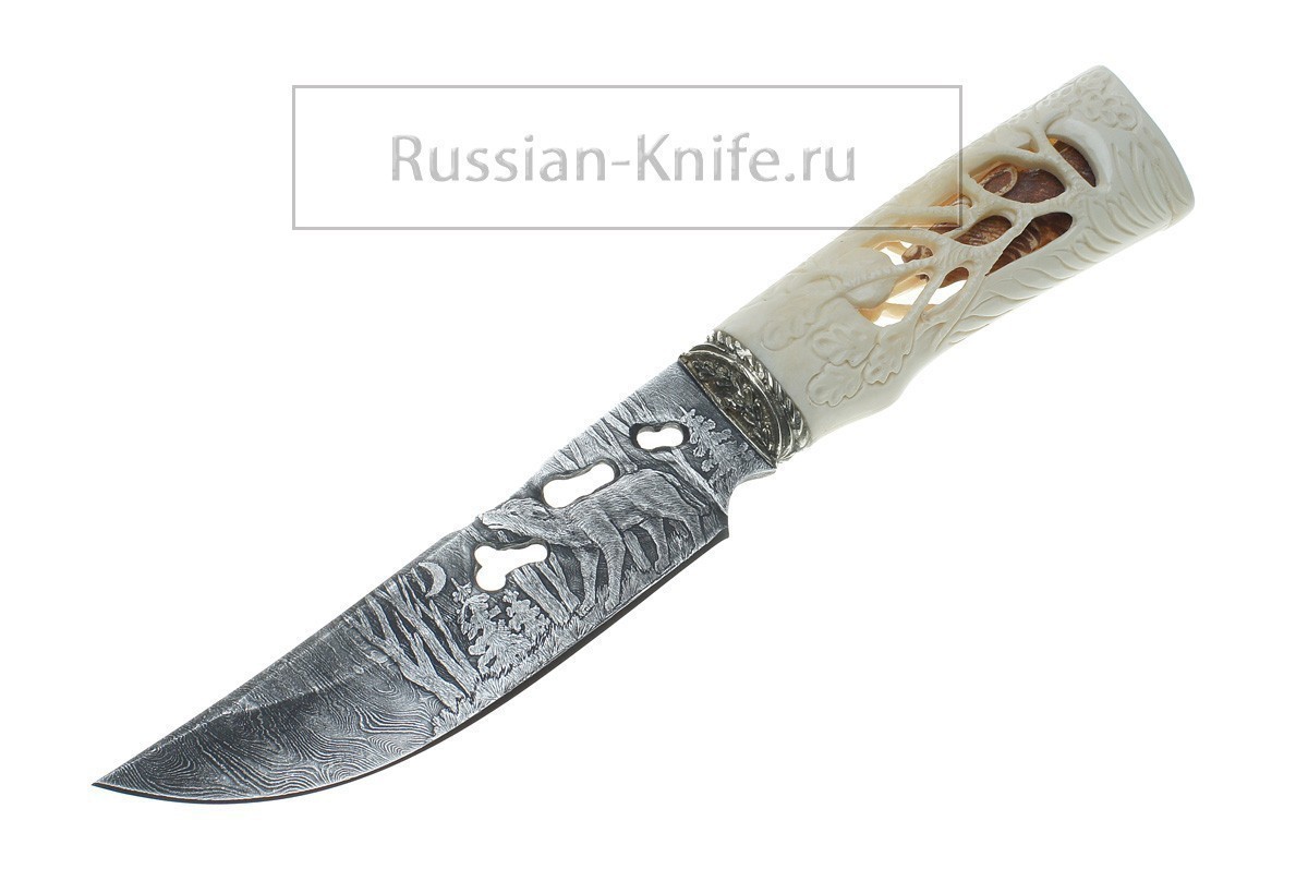 Фотография, картинка, Дамасский нож Егерь