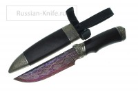 - Нож Егерь (мозаичный дамасск), клинок Приказчикова, деревянные ножны