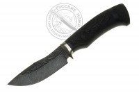 Нож Загор-1 (дамасская сталь), черное дерево, резьба