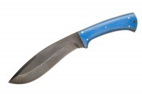 Нож Кукри (дамасская сталь) ц.м., синяя микарта