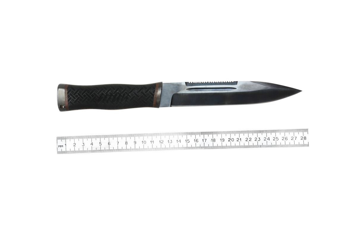 Нож Казак-2 (Сталь рессорная 65Г), резина