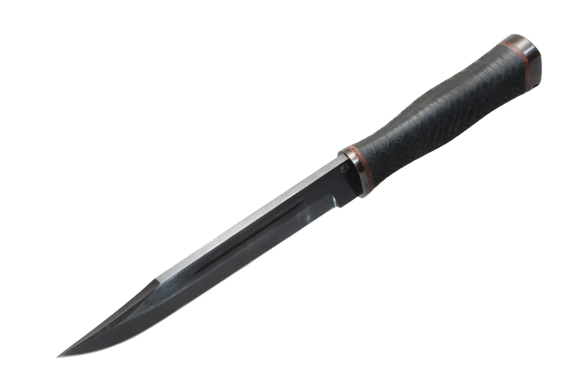 Нож Комбат-2 (Сталь рессорная 65Г), резина