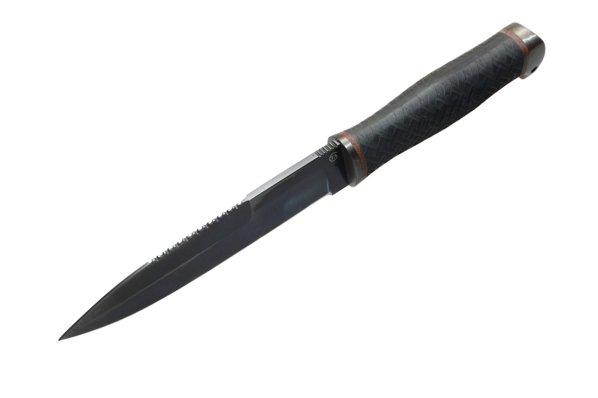 - Нож Пограничник (сталь рессорная 65Г), рукоять резина