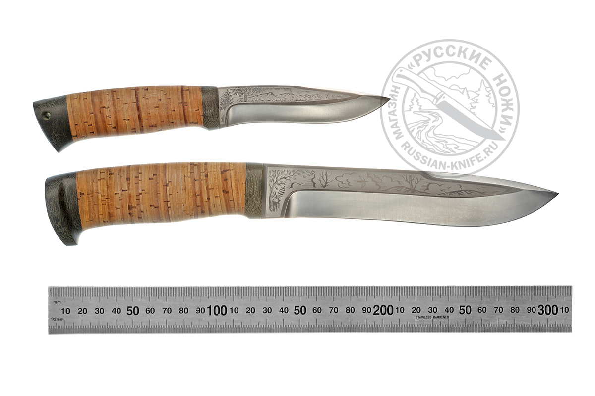 Набор ножей "Шаман", компания АИР, сталь 95х18, береста
