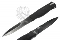Нож Гюрза (сталь 70Х16МФС) черный, резиновая рукоять, Мелита-К
