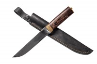 Нож Пареньский, сталь 95х18, венге, всадные кожаные ножны