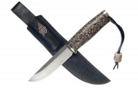 Нож "Лиман" (сталь М390), рукоять - ископаемый моллюкс