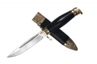 Нож чекиста (Нож ФСБ), сталь х12мф, латунь, черное дерево