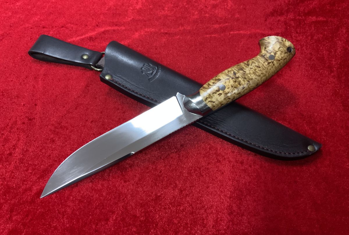 Нож "Медведь", ц.м. (сталь Elmax), карельская береза, А. Чебурков