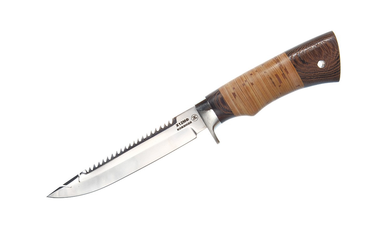 Фотография, картинка, Нож Соболь (Сталь Х12МФ), береста, пила, крючок