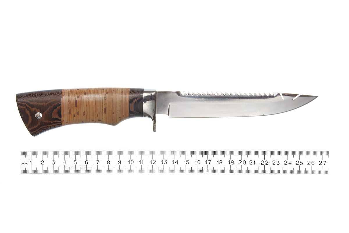 Нож Соболь (Сталь Х12МФ), береста, пила, крючок
