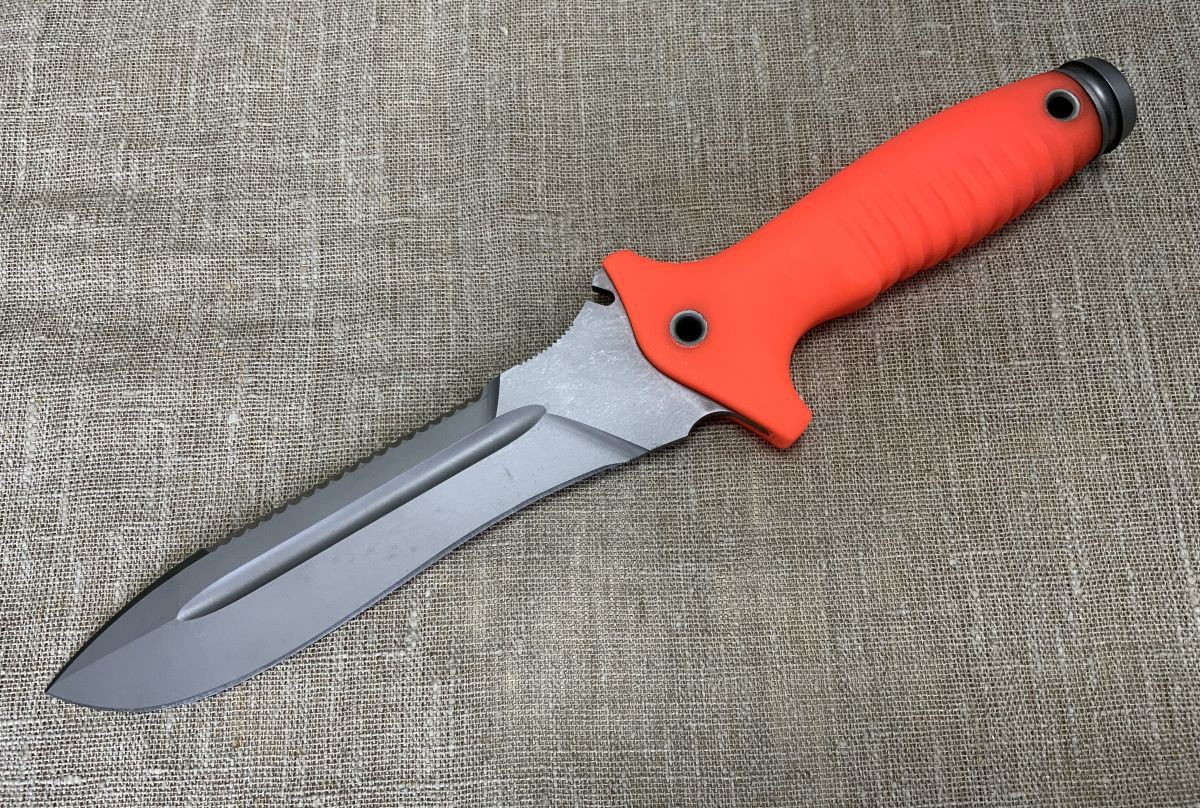Фотография, картинка, Нож Нарвал (сталь 70Х16МФС), оранжевая рукоять