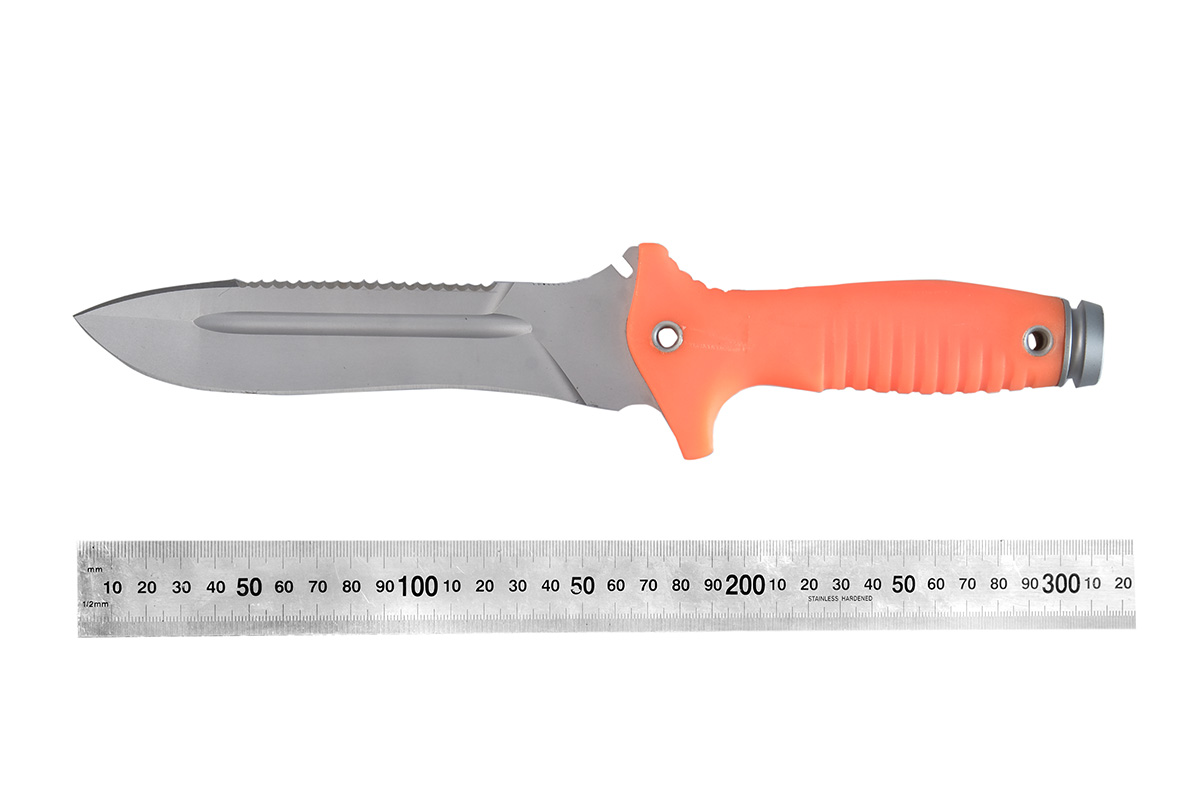 Нож Нарвал (сталь 70Х16МФС), оранжевая рукоять