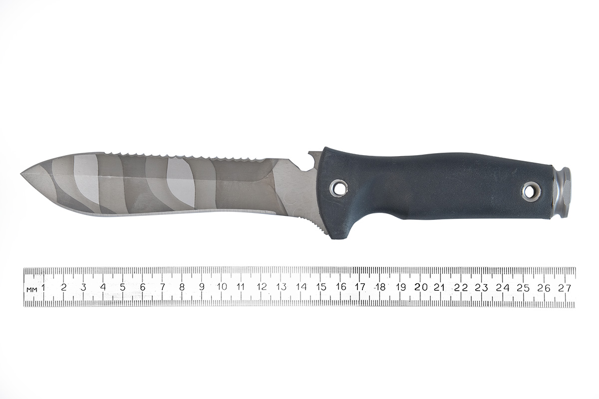 Нож Выдра (сталь 70Х16МФС), камуфляж, чёрная рукоять